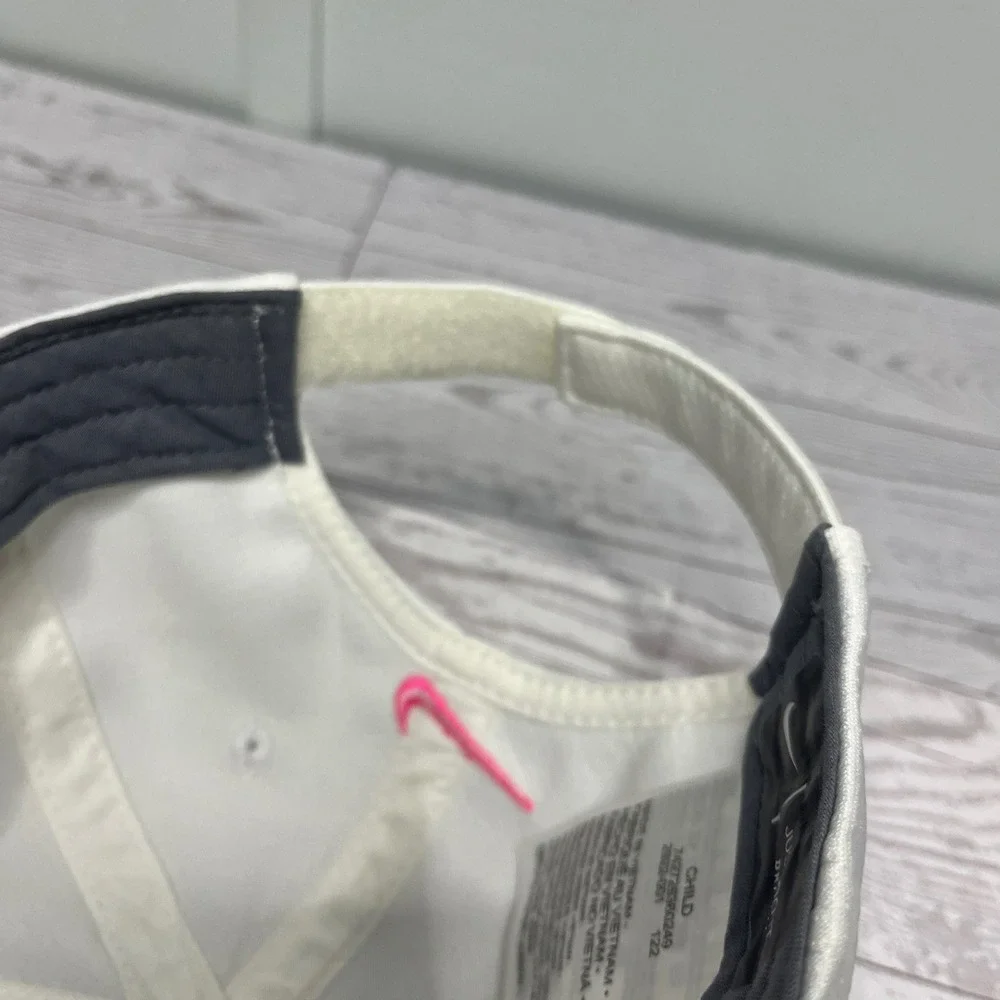 Nike Kids Dri-FIT White Baseball Hat Multi-Color Swoosh Adjustable Cap 2922-001